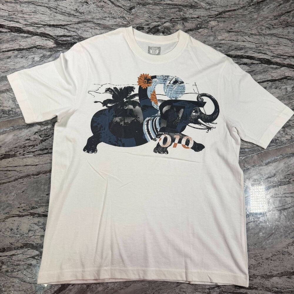 Men's Graphic T-Shirt Short Sleeve Casual Crew Neck Tee - WHITE - MEDIUM